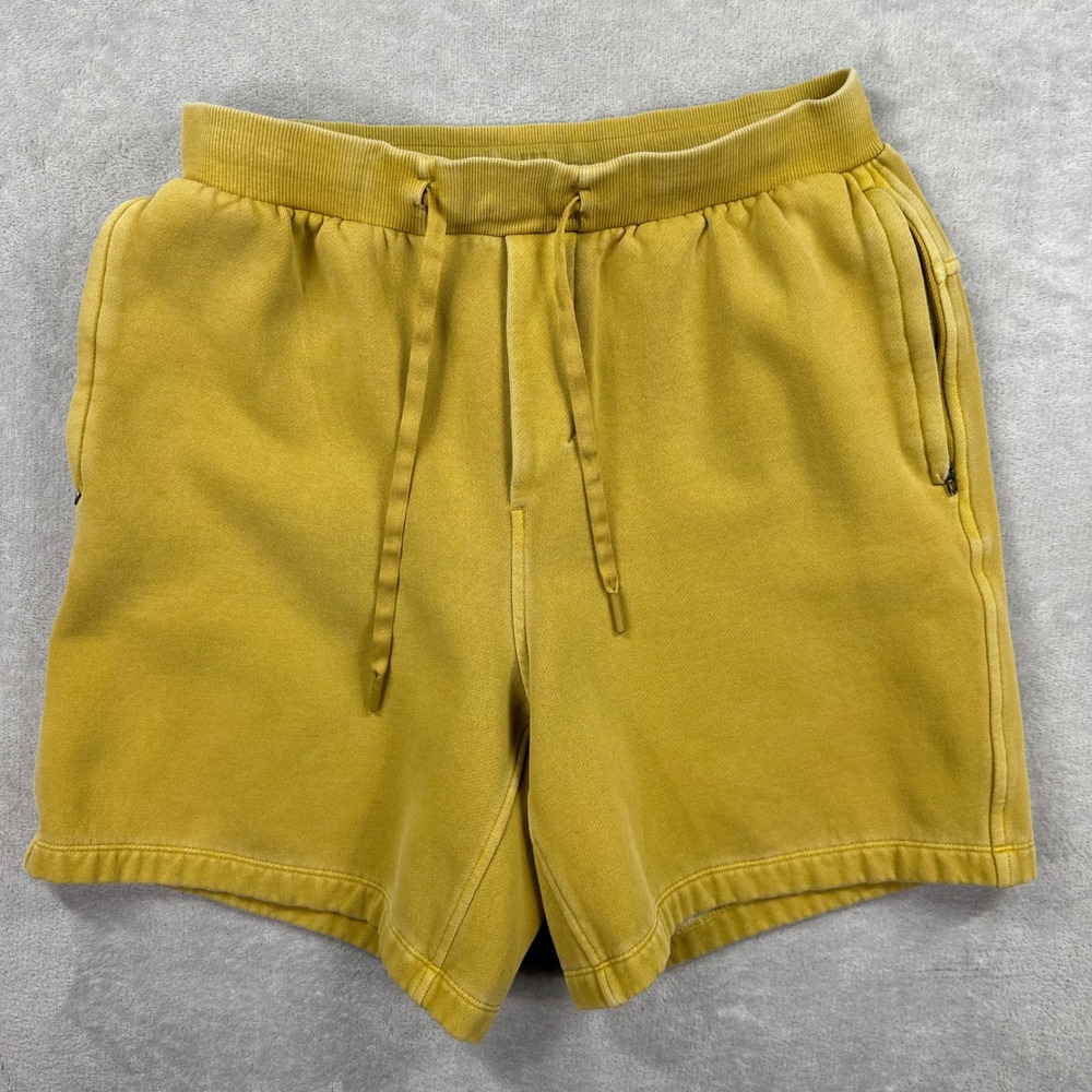 Lululemon Steady State Short Mens Small Mustard Yellow 7" Fleece Activewear Gym